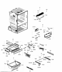 Freezer Diagram and Parts List for RF28HFEDTBC AA-0000 Samsung Refrigerator