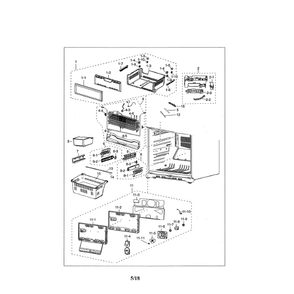 Freezer Diagram and Parts List for RF18HFENBSG US-00 Samsung Refrigerator