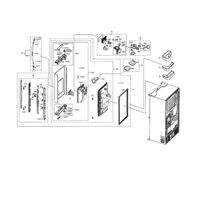 Left Fridge Door Diagram and Parts List for RF22NPEDBSR AA-01 Samsung Refrigerator