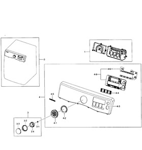 Control Panel Diagram and Parts List for DV431AGP XAA-0002 Samsung Dryer