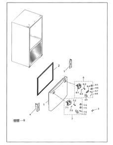 Door Freezer Diagram and Parts List for RF263BEAESG AA-04 Samsung Refrigerator