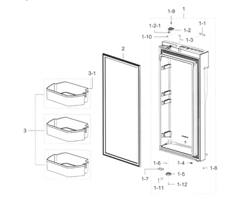 Fridge Door R Diagram and Parts List for RF23J9011SG AA-0004 Samsung Refrigerator