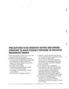 Precautions Diagram and Parts List for MW6580W XAA Samsung Microwave