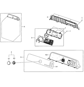 Control Panel Diagram and Parts List for DV456GWHDSU AA-0001 Samsung Dryer