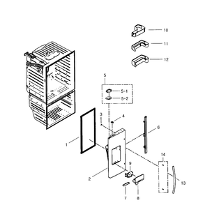 Left Door Diagram and Parts List for RFG296HDPN XAA-01 Samsung Refrigerator