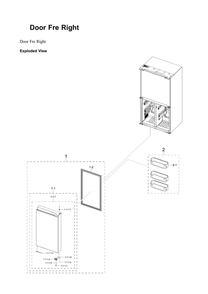 Right Freezer Door Parts Diagram and Parts List for RF23A9771SG AA-00 Samsung Refrigerator