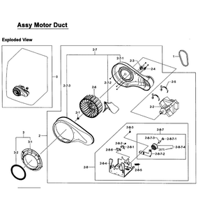 Motor Assy Diagram and Parts List for DV405GTPAWR AA-0002 Samsung Dryer