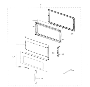 Part Location Diagram of DE94-02933C Samsung Door Handle (Black Stainless)