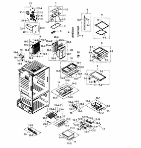 Part Location Diagram of DA67-03334A Samsung Refrigerator shelf