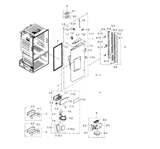 Fridge Door L Diagram and Parts List for RF263BEAESR AA-0001 Samsung Refrigerator