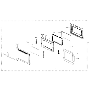Door Diagram and Parts List for NE59J7630SG AA-0000 Samsung Range