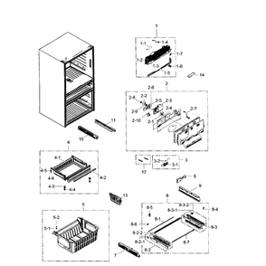 Freezer Diagram and Parts List for RF31FMEDBBC AA-04 Samsung Refrigerator