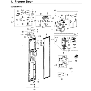 Freezer Door Diagram and Parts List for RH22H9010SG AA-0000 Samsung Refrigerator