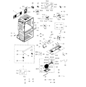 Cabinet Diagram and Parts List for RF4289HARS XAA-0002 Samsung Refrigerator