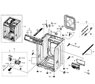 Frame Diagram and Parts List for WF350ANR XAA-0007 Samsung Washer