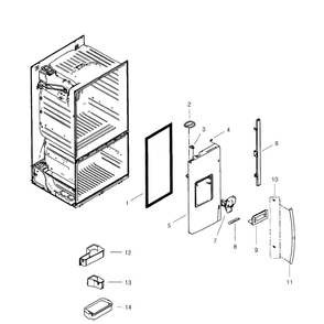 Left Door Diagram and Parts List for RF268ACWP XAA-01 Samsung Refrigerator