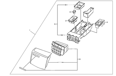 Drawer Diagram and Parts List for WF511ABR XAA-0000 Samsung Washer