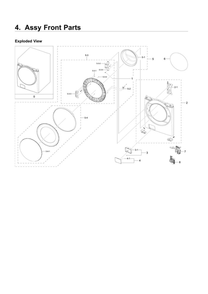 Front Parts Assembly Diagram and Parts List for WF45T6200AW US-03 Samsung Washer