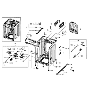 Frame Assembly Diagram and Parts List for WF511ABW XAA-02 Samsung Washer