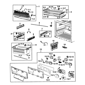 Freezer Diagram and Parts List for RF4287HAPN XAA-0001 Samsung Refrigerator