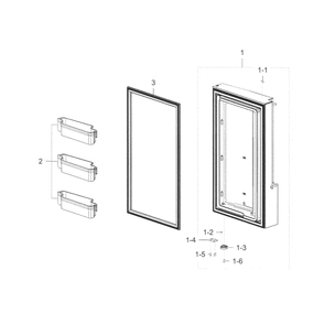 Freezer Door R Diagram and Parts List for RF23J9011SG AA-04 Samsung Refrigerator