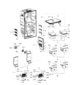 Freezer Diagram and Parts List for RF23J9011SR AA-0003 Samsung Refrigerator