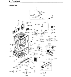 Cabinet Diagram and Parts List for RF28HDEDPWW AA-0001 Samsung Refrigerator