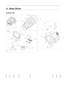 Drum Assembly Diagram and Parts List for DVE54R7600W A3-00 Samsung Dryer