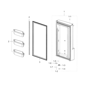 Freezer Door R Diagram and Parts List for RF32FMQDBSR AA-10 Samsung Refrigerator