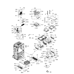 Fridge Diagram and Parts List for RF28JBEDBSG AA-0006 Samsung Refrigerator