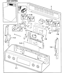 Part Location Diagram of DG94-00214A Samsung Assembly CONTROL SUB;FTQ353I
