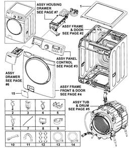 Main Assy Diagram and Parts List for WF431ABW XAA-0000 Samsung Washer