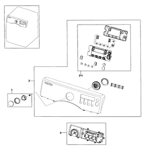 Control Panel Diagram and Parts List for DV330AEB XAA-03 Samsung Dryer