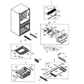Freezer Diagram and Parts List for RF31FMESBSR AA-01 Samsung Refrigerator