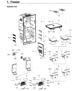 Freezer Diagram and Parts List for RF22K9581SR AA-0002 Samsung Refrigerator