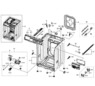 Frame Diagram and Parts List for WF350ANW XAA-0000 Samsung Washer