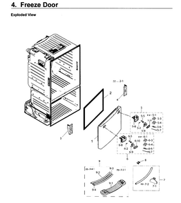 Freezer Door Diagram and Parts List for RF26J7500SR AA-0001 Samsung Refrigerator
