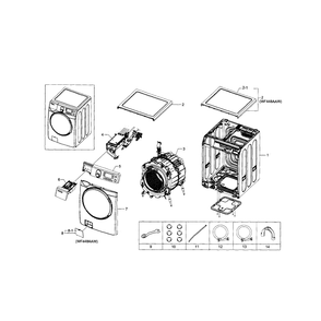 Main Assembly Diagram and Parts List for WF448AAW XAA-07 Samsung Washer