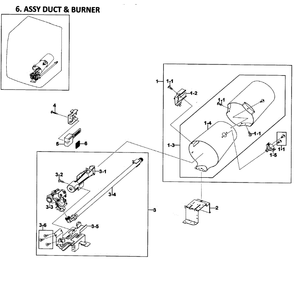 Heater Assembly Diagram and Parts List for DV511AGR XAA-0003 Samsung Dryer