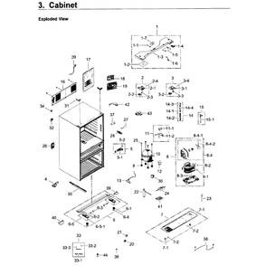 Cabinet Diagram and Parts List for RF22KREDBSR AA-04 Samsung Refrigerator