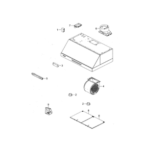 Range Hood Diagram and Parts List for NK30N7000US AA-00 Samsung Range Hood