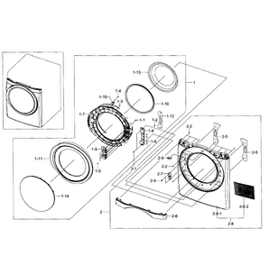 Part Location Diagram of DC97-16403D Samsung Assembly FRAME FRONT(S);GRAC