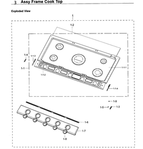 Frame Diagram and Parts List for NA36K7750TG AA-0000 Samsung Cooktop