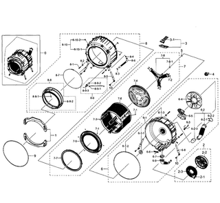 Tub-drum Diagram and Parts List for WF350ANR XAA-0004 Samsung Washer