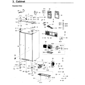Cabinet Diagram and Parts List for RH22H9010SR AA-0000 Samsung Refrigerator