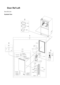 Part Location Diagram of DA93-01229B Samsung Assy door sub-ref left