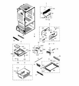 Freezer Diagram and Parts List for RF323TEDBBC AA-0003 Samsung Refrigerator