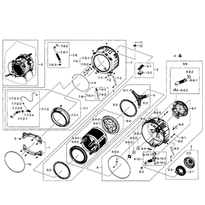 Tub-Drum Diagram and Parts List for WF520ABW XAA-02 Samsung Washer