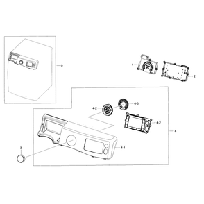 Control Panel Diagram and Parts List for WF435ATGJRA A2-0000 Samsung Washer