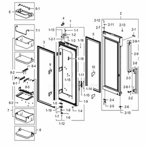 Fridge Door R Diagram and Parts List for RF28K9380SR (AA)(0003) Samsung Refrigerator